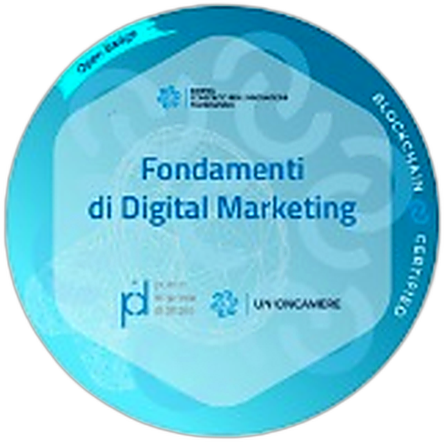 Badge certificazione Fondamenti di Digital Marketing — DINTEC/Unioncamere